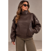 Chocolate Oversized Leather Jacket